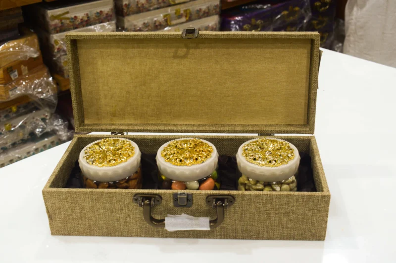 Premium 3 Jar Gift Hamper Box (200g Each) | Luxury Dry Fruit & Chocolate Gift Set